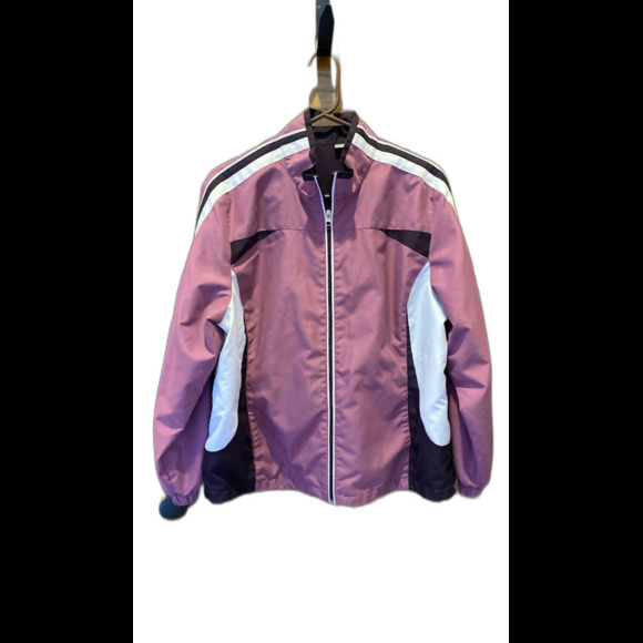 Womens Lightweight Jacket Size PXL Windbreaker Purple Full Zip Drawstring Hem - Picture 1 of 11